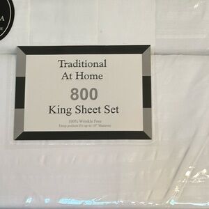Transitional at Home King 6pc Sheet Set Embossed Stripes White as Snow